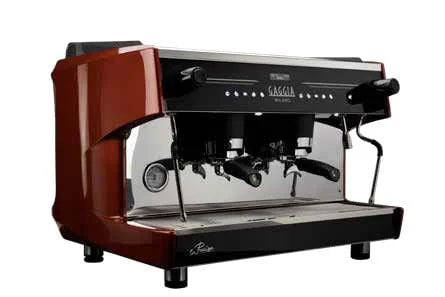 Gaggia Milano Siebträgermaschine LA PRECISA TALL CUP 2-Gruppig, Festwasseranschluss, 2 Dampflanzen, moderne Optik, rot/schwarz, inkl. Aufstellung