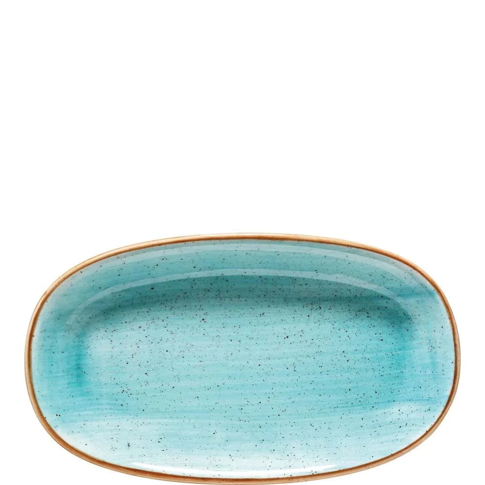 Bonna Premium Porcelain Aura Aqua Gourmet Platte oval 24 x 14 cm, hellblau