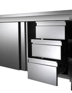 Edelstahl-Arbeitsschrank ECO mit Flügeltür und 3 Schubladen 12x7