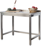 Edelstahl Arbeitstisch Profi 1200 x 600 mm - mit Aufkantung