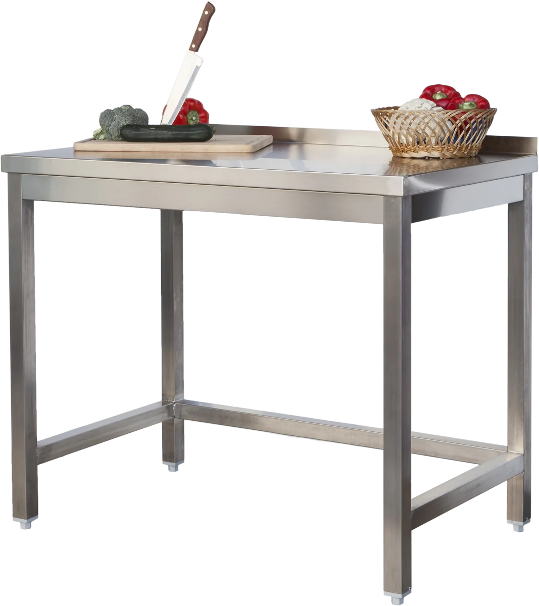 Edelstahl Arbeitstisch Profi 600 x 700 mm - mit Aufkantung