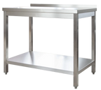 Edelstahl Arbeitstisch Profi 800 x 600 mm - mit Grundboden und Aufkantung