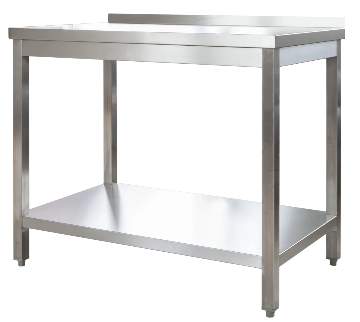 Edelstahl Arbeitstisch Profi 1000 x 700 mm - mit Grundboden und Aufkantung