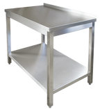 Edelstahl Arbeitstisch Profi 1000 x 700 mm - mit Grundboden und Aufkantung