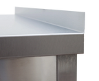 Edelstahl Arbeitstisch Profi 1000 x 700 mm - mit Grundboden und Aufkantung