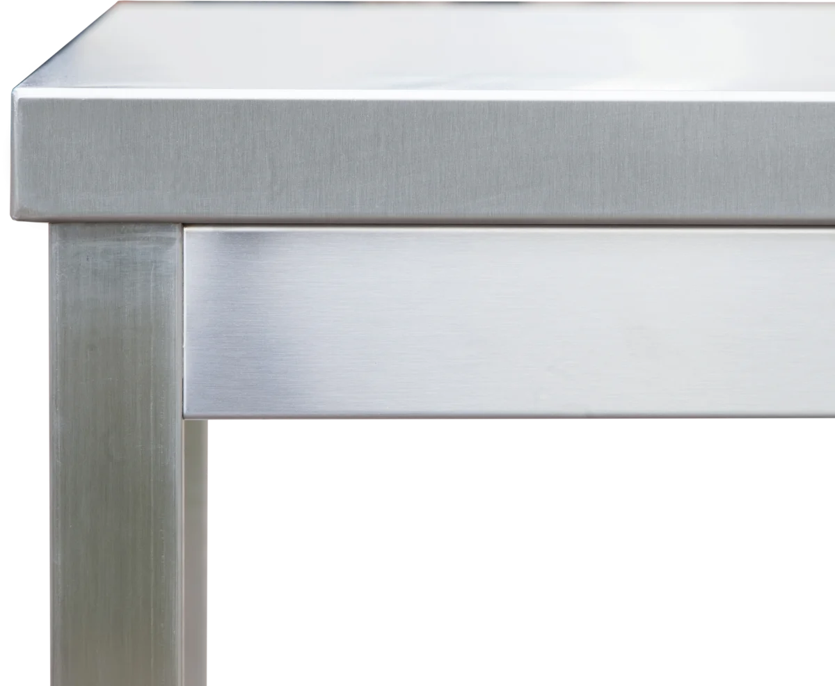 Edelstahl Arbeitstisch Profi 1000 x 700 mm - mit Grundboden und Aufkantung