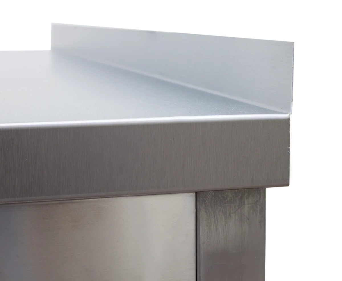 Edelstahl Arbeitstisch Profi 1200 x 700 mm - mit Grundboden und Aufkantung