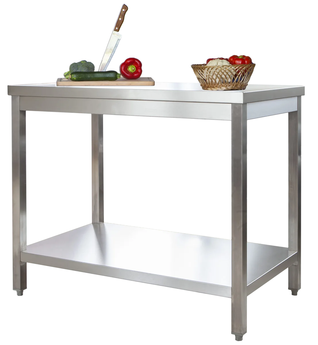 Edelstahl Arbeitstisch Profi  1600 x 600 mm - mit Grundboden