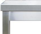 Edelstahl Arbeitstisch Profi 2000 x 600 mm - mit Grundboden und Aufkantung