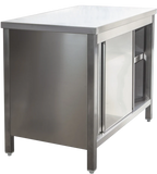 Edelstahl Arbeitsschrank Profi mit Schiebetüren - 1000 x 600 mm