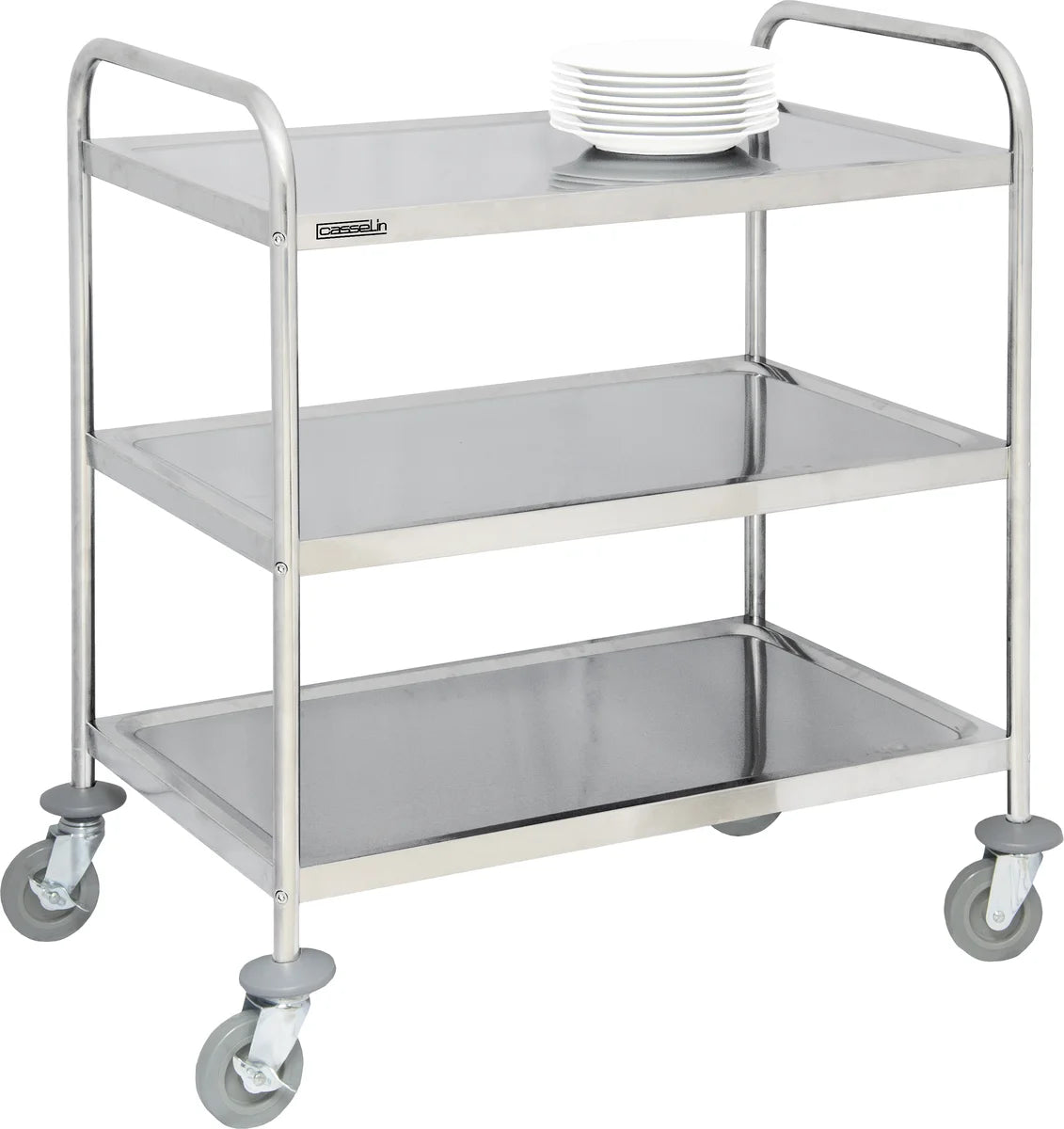 Edelstahlwagen 3 Tabletts