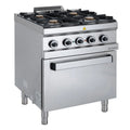 Gasherd Serie 700 - 70/70 mit Elektrobackofen, Umluft  - 4 Kochstellen - 30,6 kW