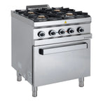 Gasherd Serie 700 - 70/70 mit Elektrobackofen, Umluft  - 4 Kochstellen - 30,6 kW