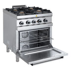 Gasherd Serie 700 - 70/70 mit Elektrobackofen, Umluft  - 4 Kochstellen - 30,6 kW