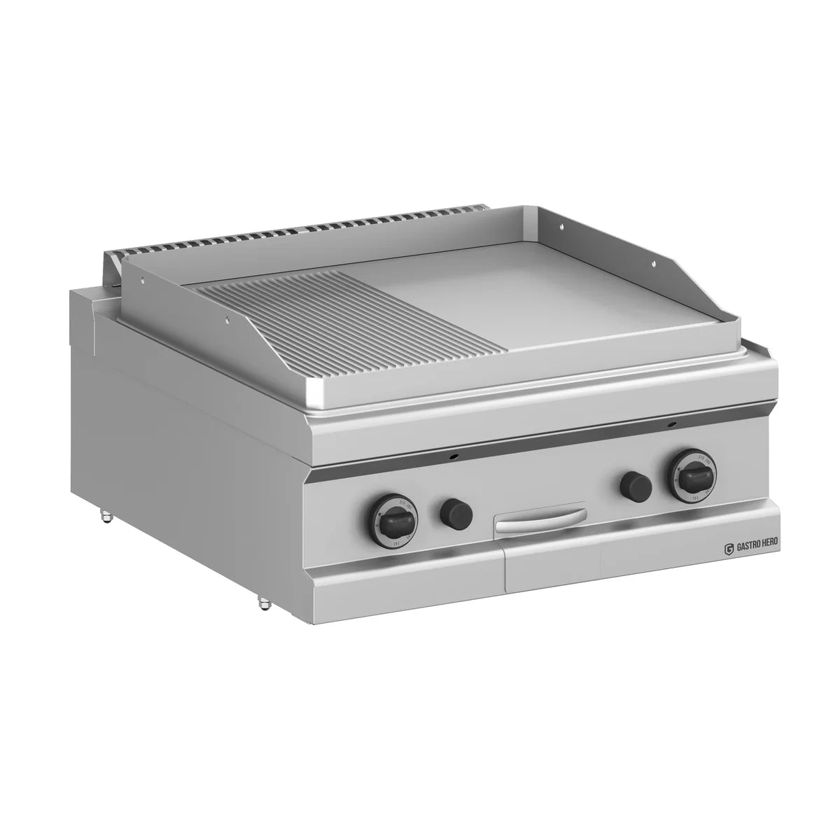 Gasgrillplatte Serie 700 - 70/70 - ½ glatt, ½ gerillt - Tischgerät
