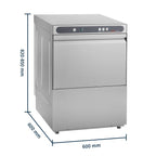 Geschirrspülmaschine ECO 50x50 cm Korbmaß, mit Reiniger- & Klarspüldosierer, mit Ablaufpumpe & Enthärter, Made in Europe, 400 Volt