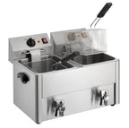 Elektro-Doppel-Fritteuse ECO 10+10 Liter mit Ablasshahn