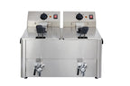Elektro-Doppel-Fritteuse ECO 10+10 Liter mit Ablasshahn