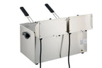 Elektro-Doppel-Fritteuse ECO 10+10 Liter mit Ablasshahn
