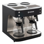 Filterkaffeemaschine ECO 2x 2 Liter schwarz inkl. 2 Glaskannen, 200 Tassen/Std., Professionelle Kaffeemaschine groß