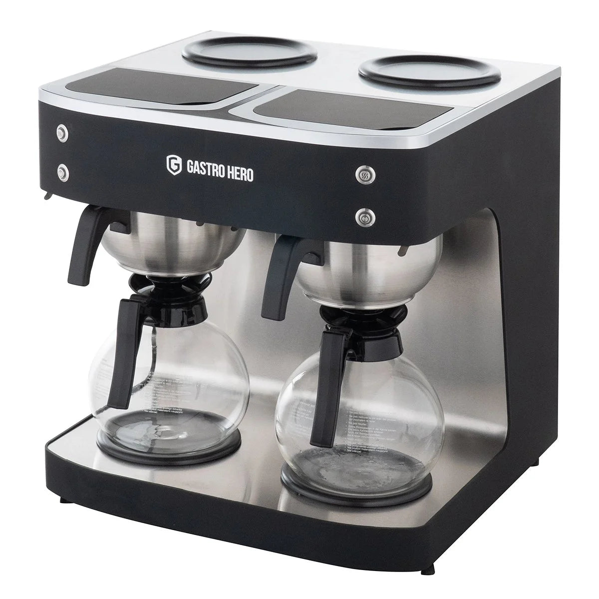Filterkaffeemaschine ECO 2x 2 Liter schwarz inkl. 2 Glaskannen, 200 Tassen/Std., Professionelle Kaffeemaschine groß