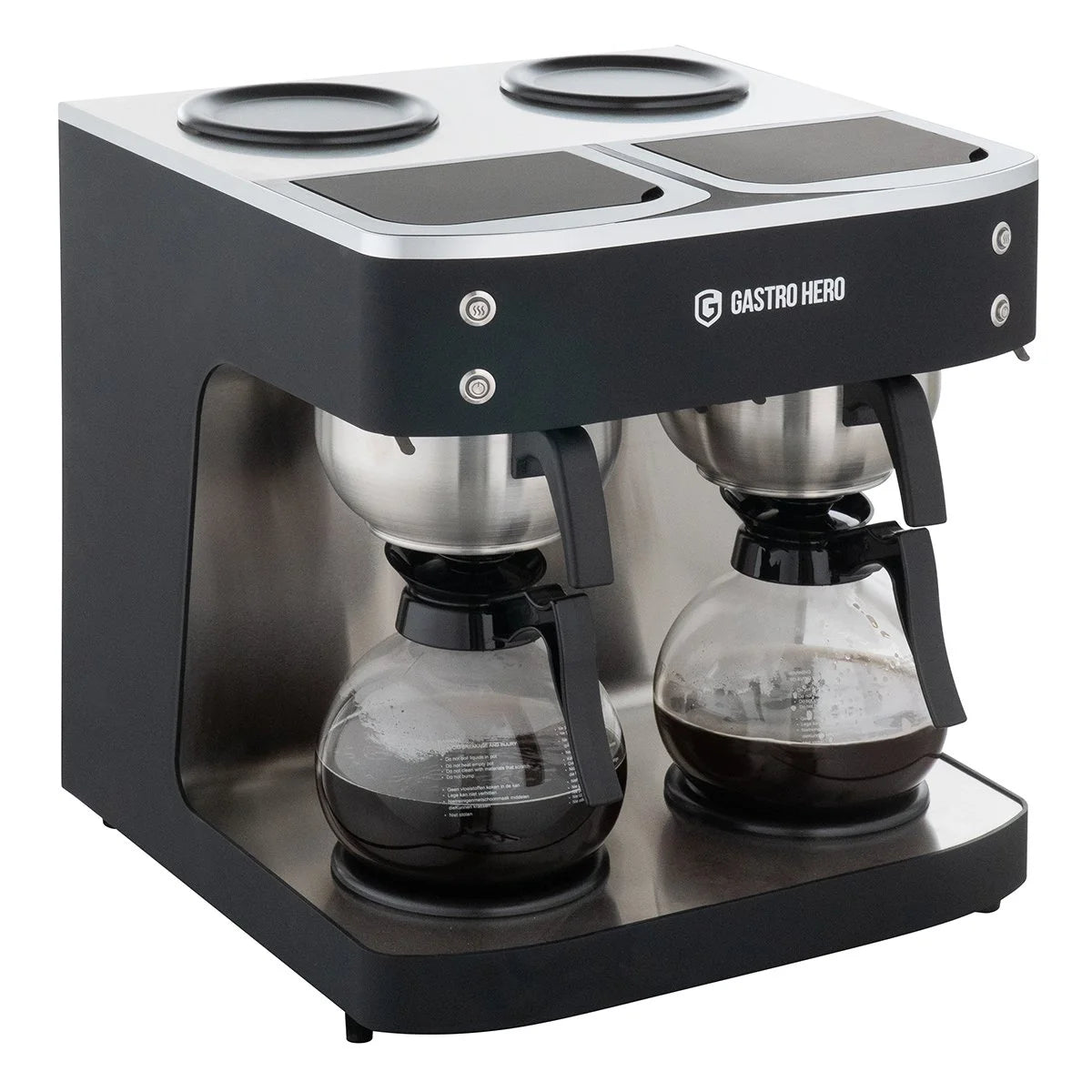 Filterkaffeemaschine ECO 2x 2 Liter schwarz inkl. 2 Glaskannen, 200 Tassen/Std., Professionelle Kaffeemaschine groß