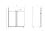 Gastronomie Kühlschrank ECO 1400 GN 2/1 Monoblock, 1350 Liter Kühlraumvolumen, 6 verstellbare Einlegeböden, Robuste Bauweise, Edelstahl