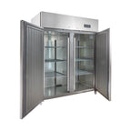 Gastronomie Kühlschrank ECO 1400 GN 2/1 Monoblock, 1350 Liter Kühlraumvolumen, 6 verstellbare Einlegeböden, Robuste Bauweise, Edelstahl