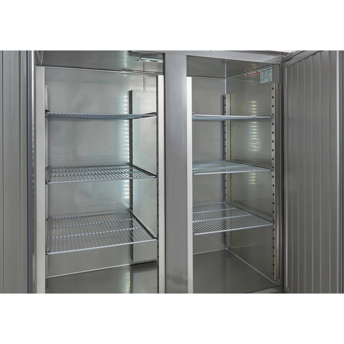 Gastronomie Kühlschrank ECO 1400 GN 2/1 Monoblock, 1350 Liter Kühlraumvolumen, 6 verstellbare Einlegeböden, Robuste Bauweise, Edelstahl