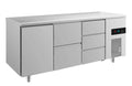 A&S Kühltisch -2 bis +8°C 1865x700x850mm mit 1x Tür, 1x zwei Schubladen und 1x drei Schubladen (3TZD)