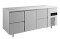 A&S Kühltisch -2 bis +8°C 1865x700x850mm mit 1x Tür und 2x zwei Schubladen (3ZTZ)