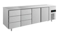 A&S Kühltisch -2 bis +8°C 2330x700x850mm mit 2x Türen und 2x drei Schubladen (4DDTT)