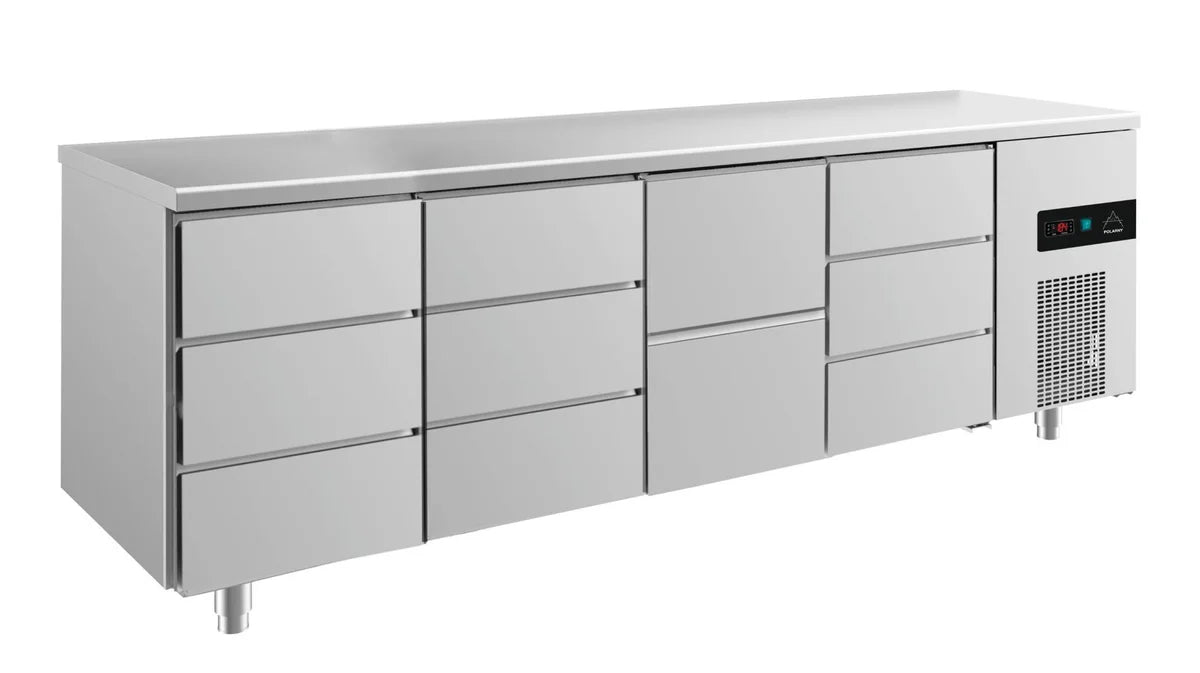 A&S Kühltisch -2 bis +8°C 2330x700x850mm mit 1x zwei Schubladen und 3x drei Schubladen (4DDZD)