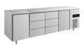A&S Kühltisch -2 bis +8°C 2330x700x850mm mit 2x Türen und 2x drei Schubladen (4TDDT)