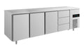 A&S Kühltisch -2 bis +8°C 2330x700x850mm mit 3x Türen und 1x drei Schubladen (4TTTD)