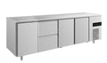 A&S Kühltisch -2 bis +8°C 2330x700x850mm mit 3x Türen und 1x zwei Schubladen (4TZTT)