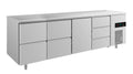 A&S Kühltisch -2 bis +8°C 2330x700x850mm mit 1x Tür, 2x zwei Schubladen und 1x 3 Schubladen (4ZZTD)