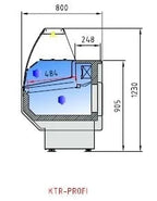 Kühltheke PROFI 150 - rundes Frontglas, 1525 mm, mit LED-Beleuchtung