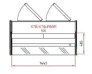 Kühltheke PROFI 150 - rundes Frontglas, 1525 mm, mit LED-Beleuchtung