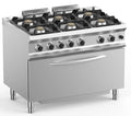 Gasherd Dexion Lux 700 - 110/73 mit Gasbackofen GN2/1 - 6 Kochstellen - 50 kW