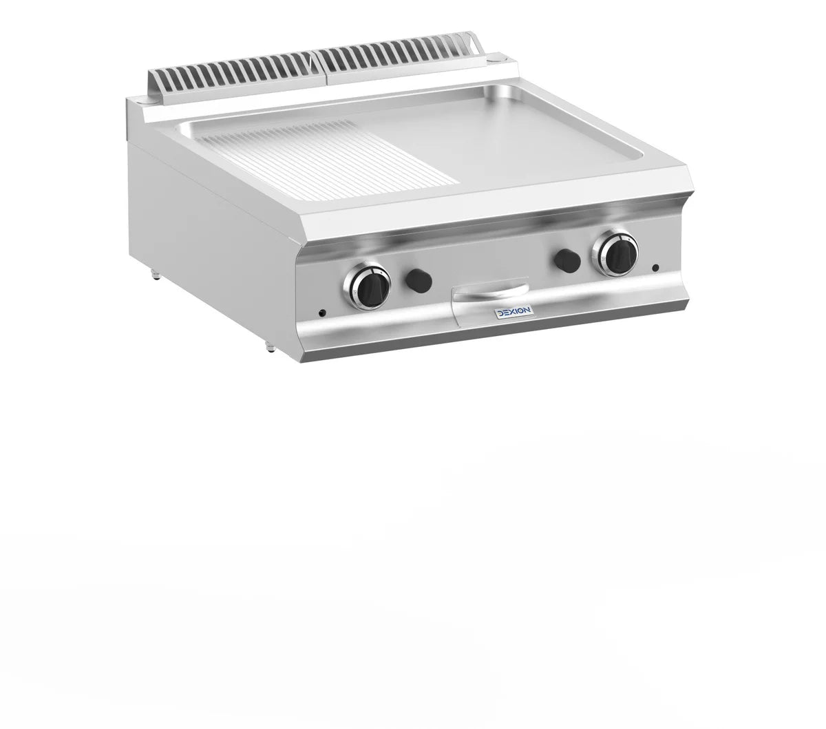 Gasgrillplatte Dexion Lux 700 - 70/73 - ½ glatt, ½ gerillt - Tischgerät - 14 kW
