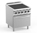 Elektroherd Dexion Lux- 700 - 70/73 mit Elektrobackofen, Umluft - 4 quadratische, abgesenkte Kochfelder - 12,6kW