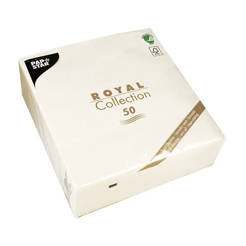 Papstar 50 Servietten ROYAL Collection 1/4-Falz 40 cm x 40 cm weiss