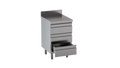 Edelstahl-Schubladenschrank ECO 3er Einheit 600 mit Aufkantung