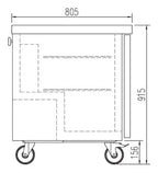 Coreco Kühltisch US Range 1200 - 2/0