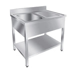 Spültisch Basic 10x7 mit 1 Becken links, Aufkantung und Grundboden
