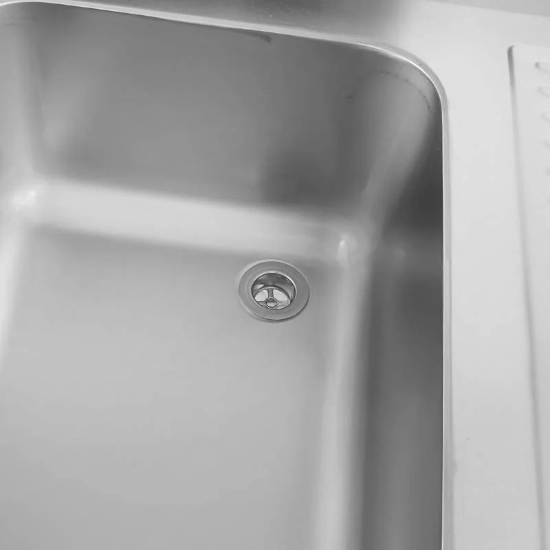 Spültisch Basic 10x7 mit 1 Becken links, Aufkantung und Grundboden