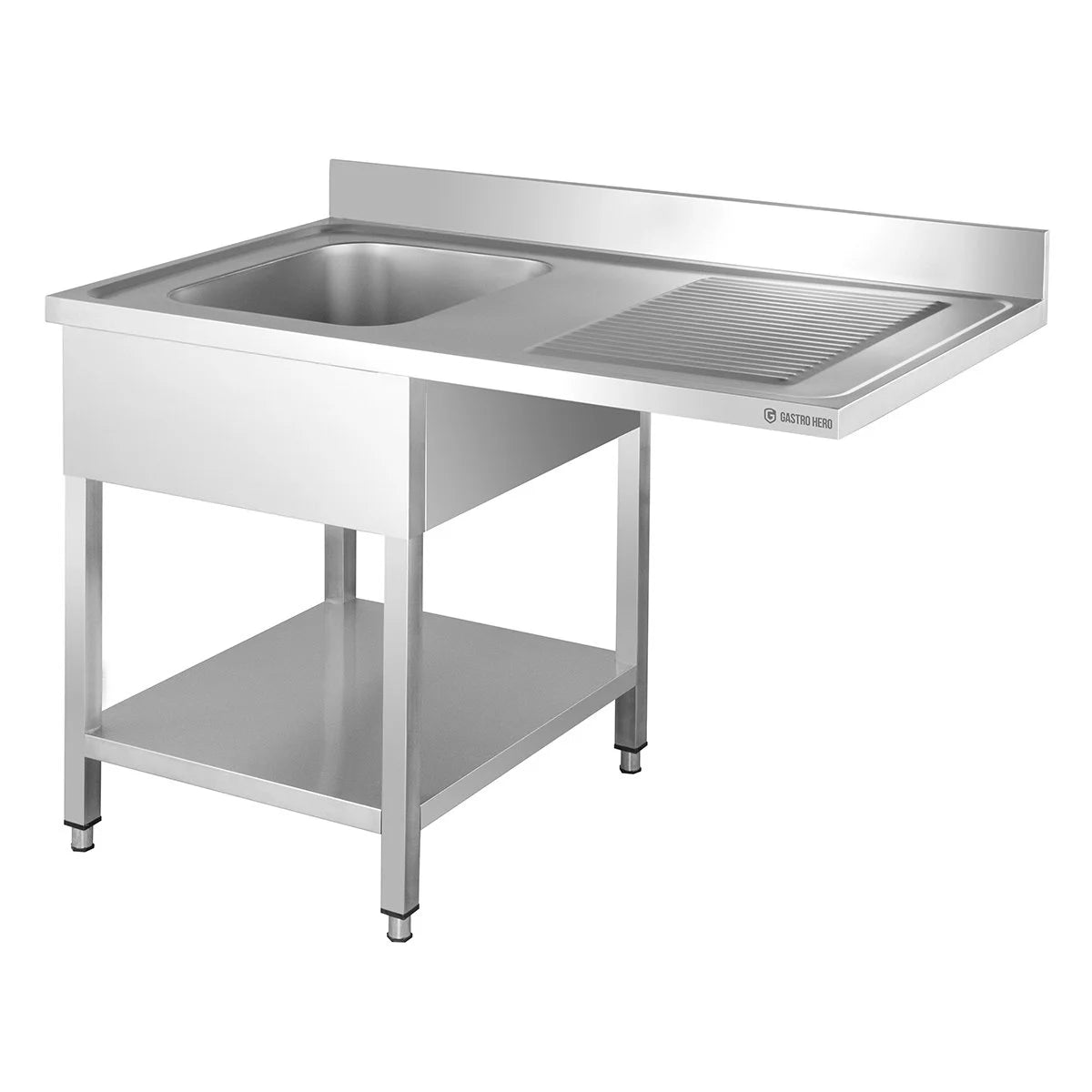Spülzentrum Basic 12x7 mit 1 Becken links, Aufkantung und Grundboden