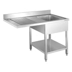 Spülzentrum Basic 12x7 mit 1 Becken rechts, Aufkantung und Grundboden