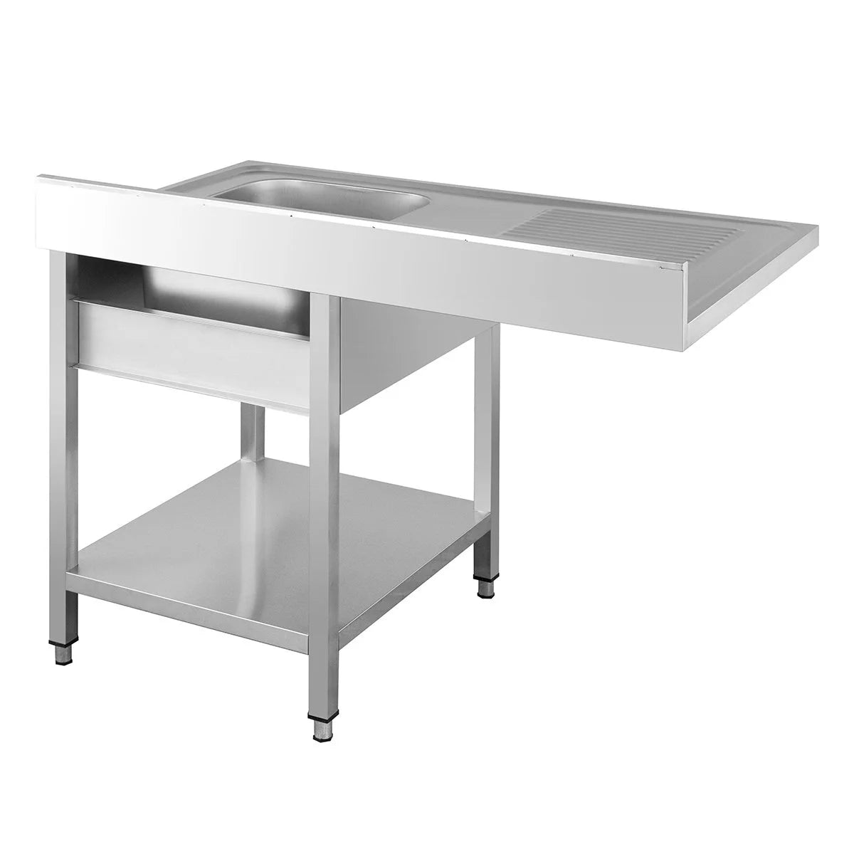Spülzentrum Basic 12x7 mit 1 Becken rechts, Aufkantung und Grundboden